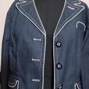 Work to Weekend Stretch Denim Jacket – Size 14 | Blue Jean Blazer